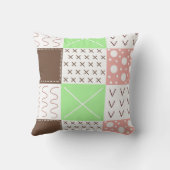 ブラウン、ブルゴーニュ、グリーン、マウヴお洒落 クッション (裏面)