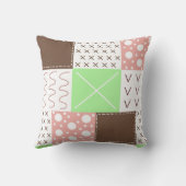 ブラウン、ブルゴーニュ、グリーン、マウヴお洒落 クッション (裏面)