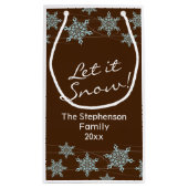 ブラウン/ブルースノーフレークホリデーウィンウィン風 スモールペーパーバッグ (裏面)