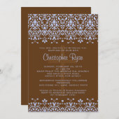 ブラウン&ブルーダマスク洗礼招待状 招待状 (正面/裏面)