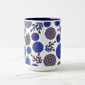 ブラウン&ブルーフローラ ツートーンマグカップ (中央)
