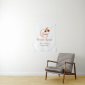 ブラウン ブルーム スクワッド 誕生日 名前 ピンクのイニシャル タペストリー (インサイチュ)