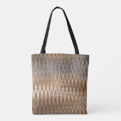 ブラウン/ブルー2色2辺 – トレンディー波状パターン トートバッグ (裏面)