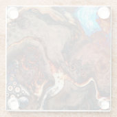 ブラウン、ブルー、オレンジアモダンート ガラスコースター (裏面)