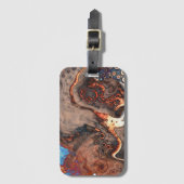 ブラウン、ブルー、オレンジアモダンート ラゲッジタグ (正面縦)