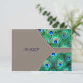 ブラウン ブルー ペアード 婚約返信カード 出欠カード (スタンド正面)