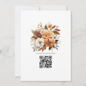 ブラウン ブレンド フローラル ウィンター ウェディング 招待状 (裏面)