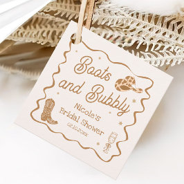 ブラウン ブーツ アンド バブル ブライズシャワー フェイバータグ