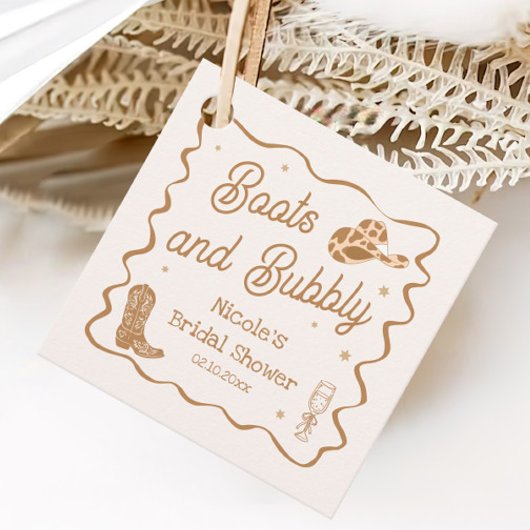 ブラウン ブーツ アンド バブル ブライズシャワー フェイバータグ