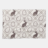 ブラウン・プレイド・イースター キッチンタオル (横)