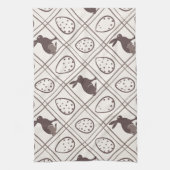 ブラウン・プレイド・イースター キッチンタオル (縦)