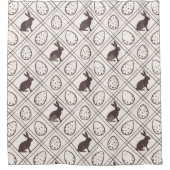 ブラウン・プレイド・イースター シャワーカーテン (正面)