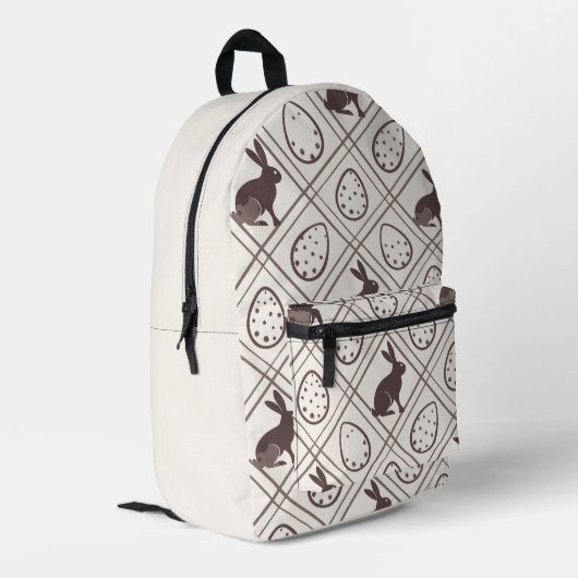 ブラウン・プレイド・イースター プリントバックパック (裏面左端)