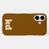 ブラウン&ベージュイニシャルモノグラム Case-Mate iPhoneケース (裏面 (横))