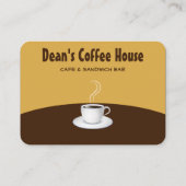ブラウン&ベージュスタイリッシュコーヒーショップカフェ大 名刺 (裏面)