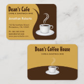 ブラウン&ベージュスタイリッシュコーヒーショップカフェ大 名刺 (正面/裏面)