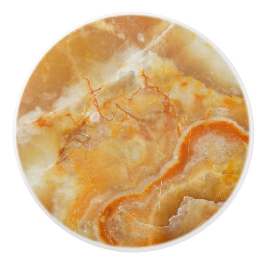 ブラウン&ベージュマーブルプリント セラミックノブ (正面)