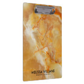 ブラウン&ベージュ大理石のテクスチャ クリップボード (右)