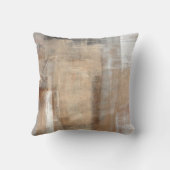 ブラウン・ベージュ抽象芸術アート画抽象画、痛み クッション (裏面)