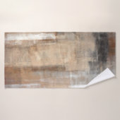 ブラウン・ベージュ抽象芸術アート画抽象画、痛み バスタオル (バスタオル)