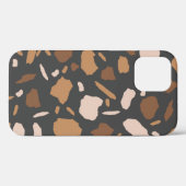 ブラウン、ベージュ、タナンドグレイのテラゾ柄 Case-Mate iPhoneケース (裏面 (横))