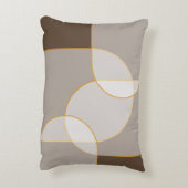 ブラウン、ベージュ、タン&金ゴールド抽象芸術アーチパターン アクセントクッション (裏面(縦))