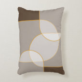 ブラウン、ベージュ、タン&金ゴールド抽象芸術アーチパターン アクセントクッション (正面(垂直))
