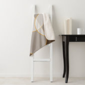 ブラウン、ベージュ、タン&金ゴールド抽象芸術アーチパターン シェルパブランケット (インサイチュ)