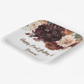 ブラウン ベージュ フラワー フラワーパーティー ペーパープレート (傾斜あり)