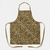 ブラウン、ベージュ、ブラックヒョウアニマルプリントパターン エプロン (正面)