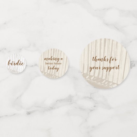 ブラウン&ホワイトアンティークヴィンテージゴルフクラブ コンフェッティ (裏面)