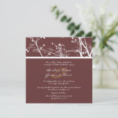 ブラウン&ホワイトウィンターツリー結婚式招待状 招待状 (スタンド正面)