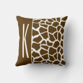 ブラウン&ホワイトキリンアニマルプリント クッション (裏面)