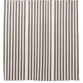 ブラウン&ホワイトストライプシャワーカーテン シャワーカーテン (正面)