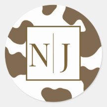 ブラウン&ホワイト牛プリントカントリーウエスタンロデオ