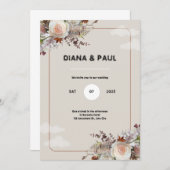 ブラウン&ホワイト素朴ウェディングパーティー招待状 招待状 (正面/裏面)