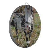 ブラウン&ホワイト絵を描、ウマス、クイーンアンレース花 ダーツボード (正面左)