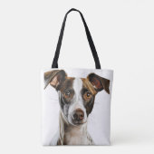 ブラウン&ホワイト美しいグレイハウンド犬 トートバッグ (裏面)