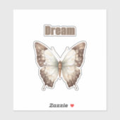 ブラウン ホワイト ドリーム バタフライ シール (シート)