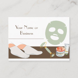ブラウン、ホワイト、ミントグリーンスパまたはサロン 名刺