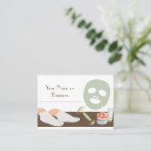 ブラウン、ホワイト、ミントグリーンスパまたはサロン 名刺 (スタンド正面)