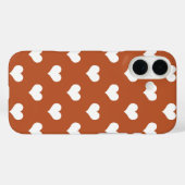 ブラウン ホワイト ラブ ハート パターン デザイン Case-Mate iPhoneケース (裏面 (横))