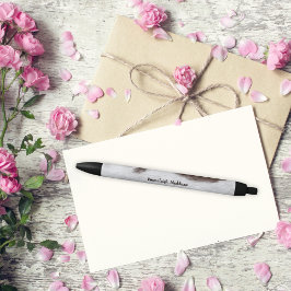 ブラウン ホワイト 牛 皮のような 柄 モノグラム 黒ボールペン