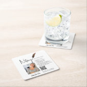 ブラウン&ホワイトQRコード公証人 スクエアペーパーコースター (インサイチュ)