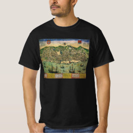ブラウン/ホーゲンベルクによるリスボン、ポルトガルの古地図 Tシャツ