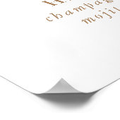 ブラウン ミニマル カリグラフィー ウェディング バーメニュー ポスター (角)