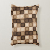 ブラウン モダン ボヘミア アーチ 幾何学 アステカ パターン アクセントクッション (正面(垂直))