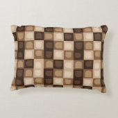 ブラウン モダン ボヘミア アーチ 幾何学 アステカ パターン アクセントクッション (裏面)