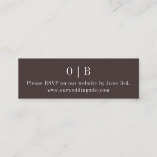 ブラウン モノグラム RSVP ウェブサイト ミニ同封カード スキニー名刺