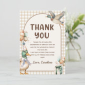 ブラウン ラッキー ダック  バルーン 誕生日 サンクス カード (スタンド正面)